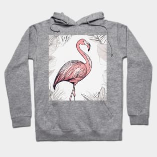 Cool Colorful Flamingo Portrait Graphic Hoodie